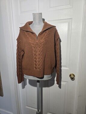 LA LIGNE merino Wool Quarter Zip Sweater
